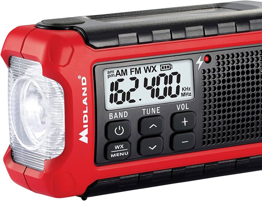 ポータブルプレーヤー E-READY Emergency Compact Crank Radio Midland E+Ready Compact Emergency Crank Radio, Red - Walmart.com